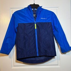 Eddie Bauer Kids Blue & Navy Hooded Rain Jacket